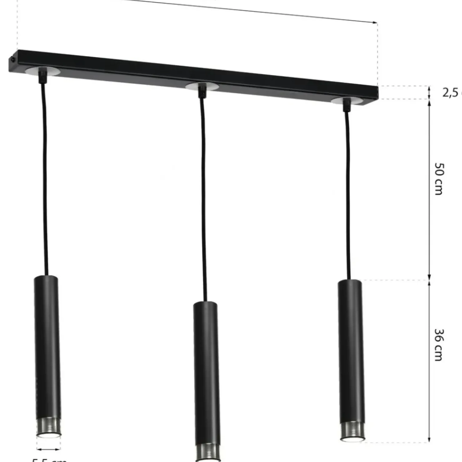 Discount Sklep Kaja Potrójna lampa wisząca z czarnymi tubami MLP6232 z serii DANI | Kaja Oświetlenie