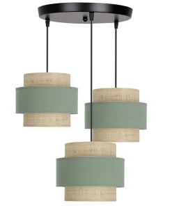 Flash Sale Sklep Kaja Potrójna lampa wisząca z zielonymi elementami 33-25449 z serii SASSO | Kaja Oświ