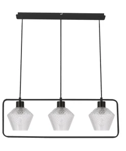Shop Sklep Kaja Potrójna lampa wisząca ze szklanymi kloszami 33-26866 z serii NIKO | Kaja Oświet czarny
