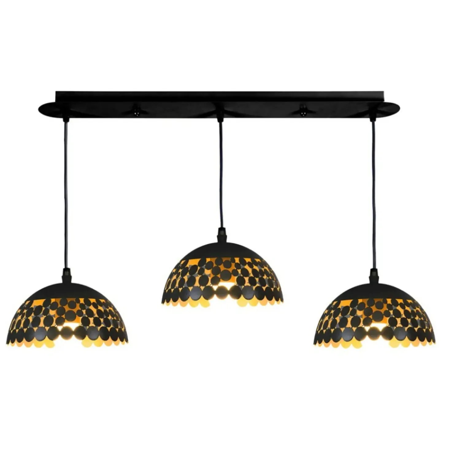 Sale Sklep Kaja Potrójna lampa wisząca ze stylowymi kloszami ML6136 z serii LISA | Kaja Oświetle czarny