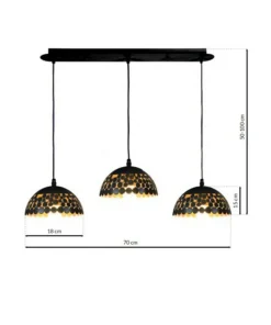 Sale Sklep Kaja Potrójna lampa wisząca ze stylowymi kloszami ML6136 z serii LISA | Kaja Oświetle czarny