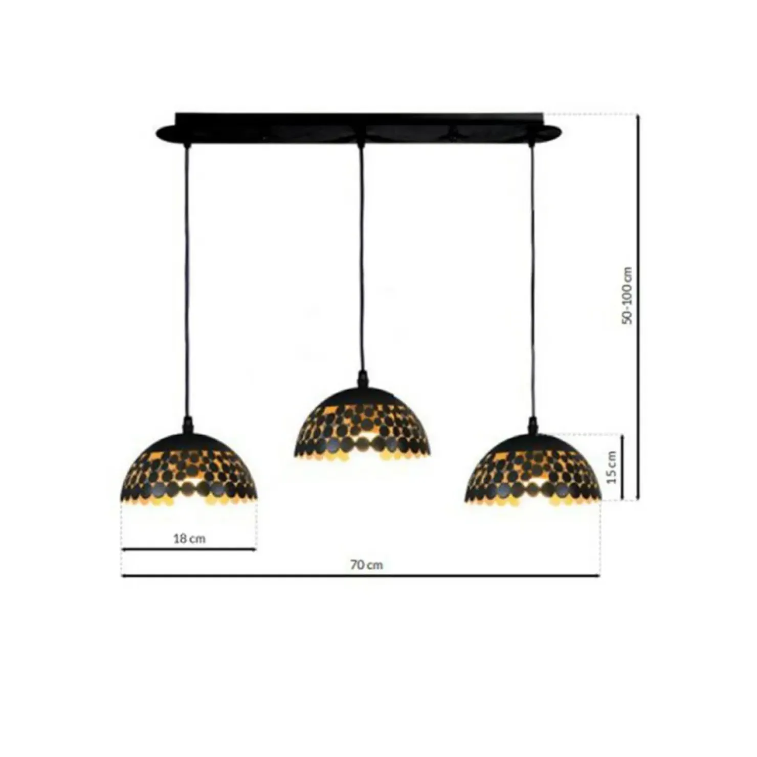 Sale Sklep Kaja Potrójna lampa wisząca ze stylowymi kloszami ML6136 z serii LISA | Kaja Oświetle czarny
