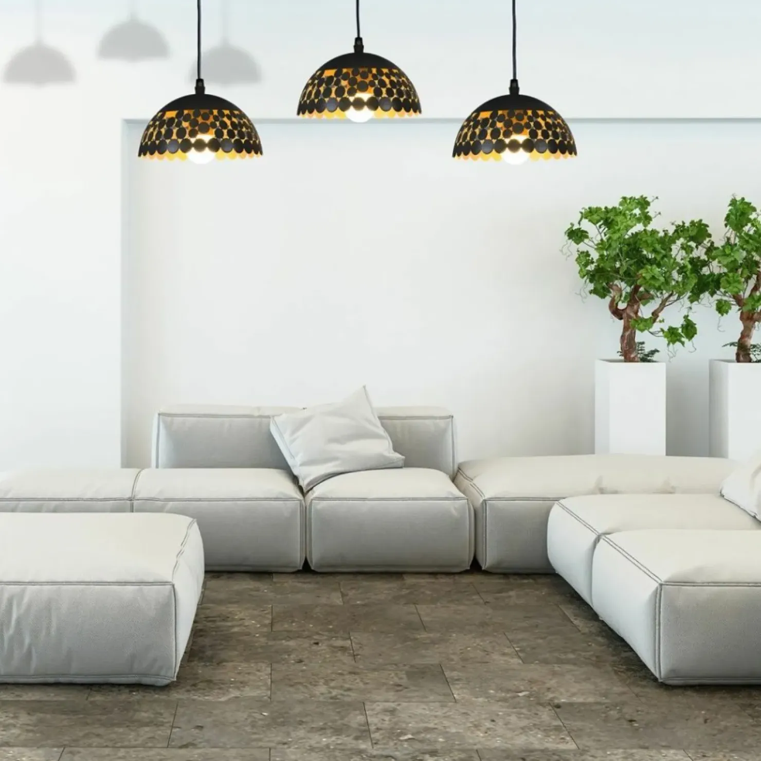 Sale Sklep Kaja Potrójna lampa wisząca ze stylowymi kloszami ML6136 z serii LISA | Kaja Oświetle czarny