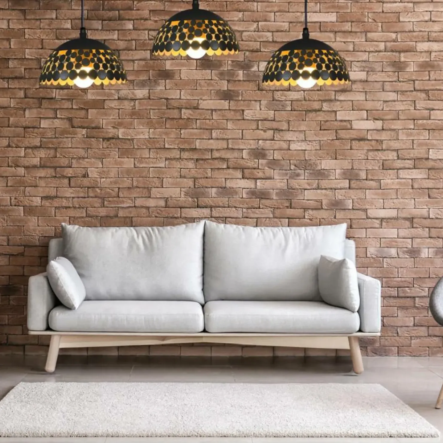 Sale Sklep Kaja Potrójna lampa wisząca ze stylowymi kloszami ML6136 z serii LISA | Kaja Oświetle czarny