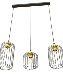 Best Sale Sklep Kaja Potrójna lampa wisząca ze złotymi elementami 1364/3 z serii VANDER