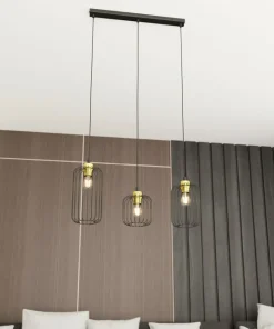 Best Sale Sklep Kaja Potrójna lampa wisząca ze złotymi elementami 1364/3 z serii VANDER
