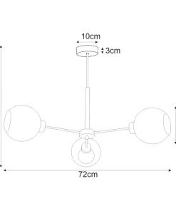 Clearance Sklep Kaja Potrójna lampa z przezroczystymi kloszami K-4856 LAMBERT | Kaja