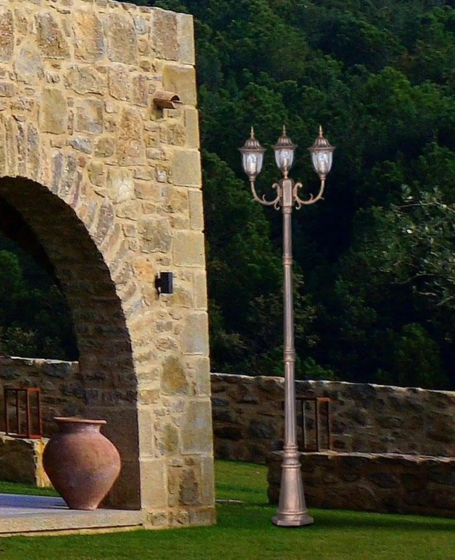 Potrójna zewnętrzna lampa K-7007A2/3N CZ/ZŁ VASCO | Kaja Oświetlenie*Sklep Kaja Discount