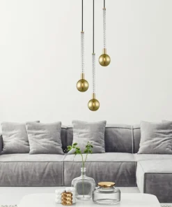 Shop Sklep Kaja Potrójna, złota lampa w stylu glamour P0583-03B-2GHF MIDA | Kaja