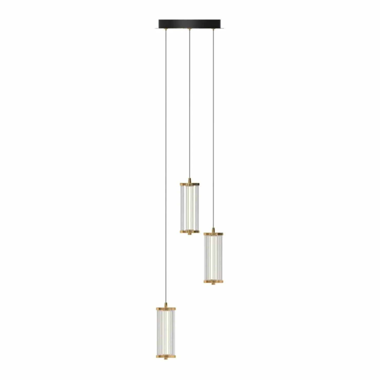 Discount Sklep Kaja Potrójna, złota lampa wisząca do salonu MD3147-3A-3GT CALLY | Kaja