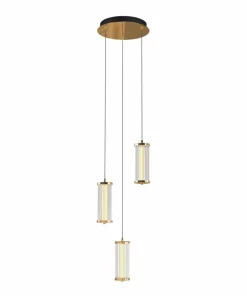 Discount Sklep Kaja Potrójna, złota lampa wisząca do salonu MD3147-3A-3GT CALLY | Kaja