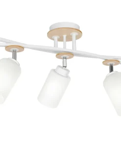 Outlet Sklep Kaja Potrójny reflektor sufitowy, z drewnem LX 1518 z serii TOKIO | Kaja