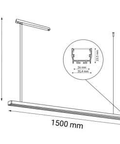 Cheap Sklep Kaja Pozioma lampa wisząca LED 150cm 4000K ANT 1855 HIATE | Kaja