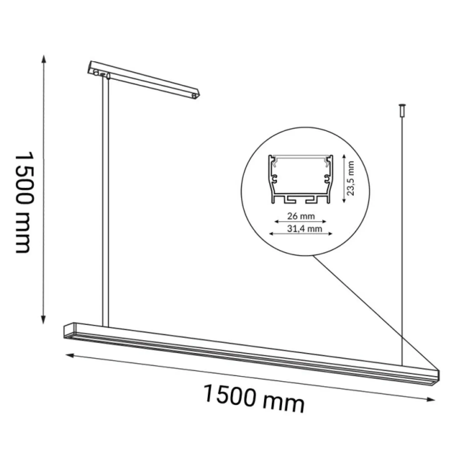 Cheap Sklep Kaja Pozioma lampa wisząca LED 150cm 4000K ANT 1855 HIATE | Kaja
