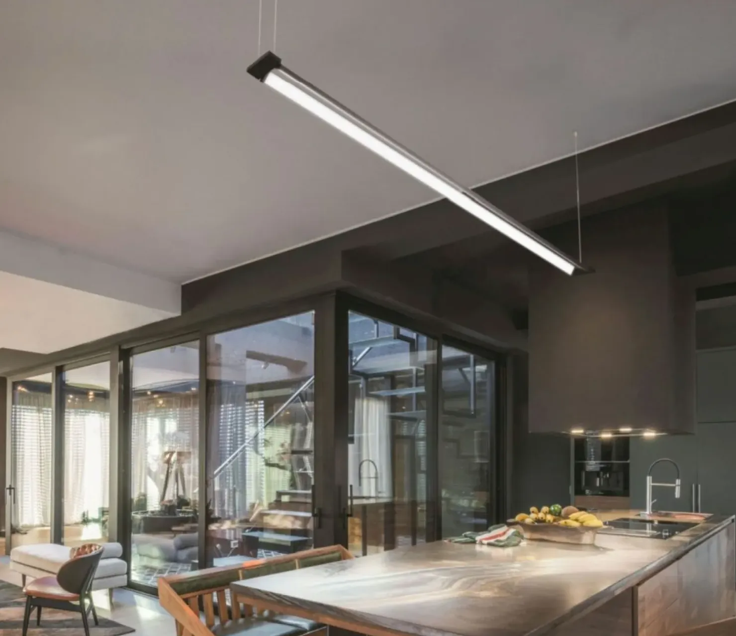 Best Sale Sklep Kaja Poziome, obrotowe listwy wiszące LED 130cm 4000K AZ5427 FLASH | Kaja czarnypiaskowany