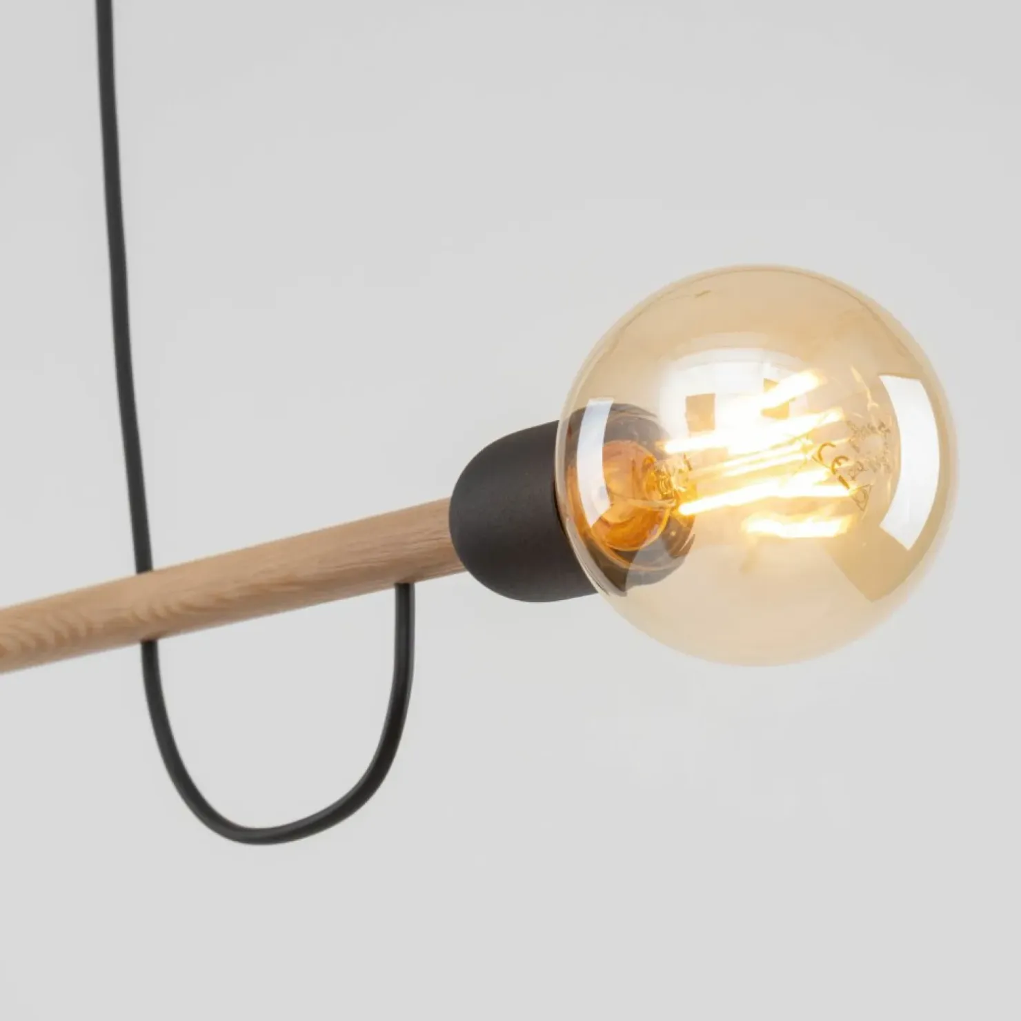 Discount Sklep Kaja Prosta, drewniana lampa wisząca do sypialni TK 4951 z serii HELIX WOOD