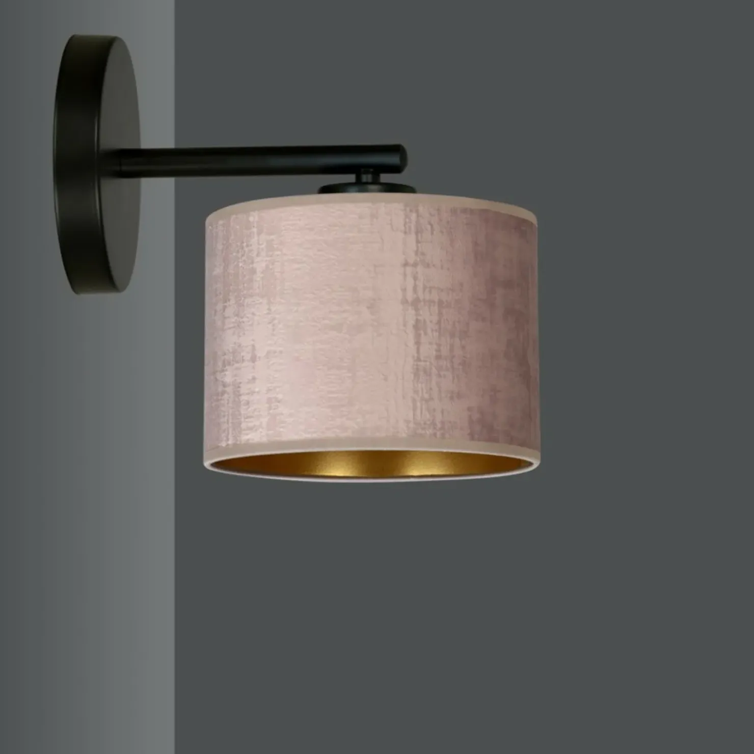 Prosta lampa ścienna z dwukolorowym abażurem 1053/K1 HILDE | Kaja*Sklep Kaja Outlet