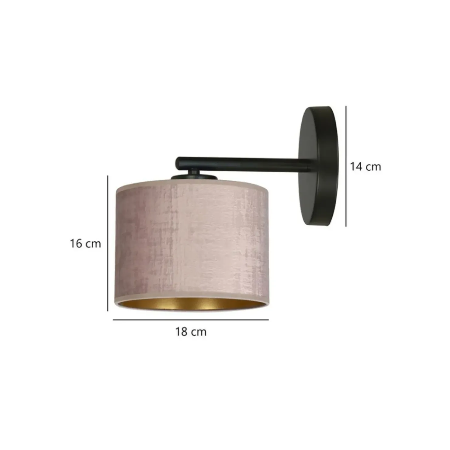 Prosta lampa ścienna z dwukolorowym abażurem 1053/K1 HILDE | Kaja*Sklep Kaja Outlet