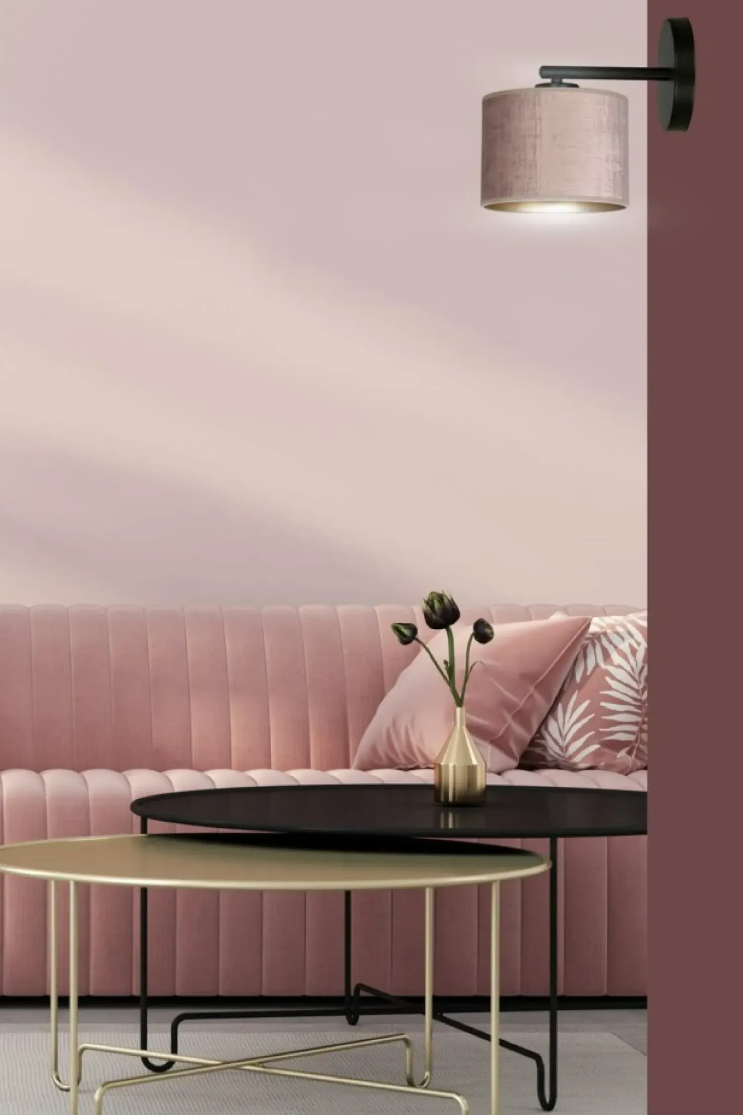 Prosta lampa ścienna z dwukolorowym abażurem 1053/K1 HILDE | Kaja*Sklep Kaja Outlet