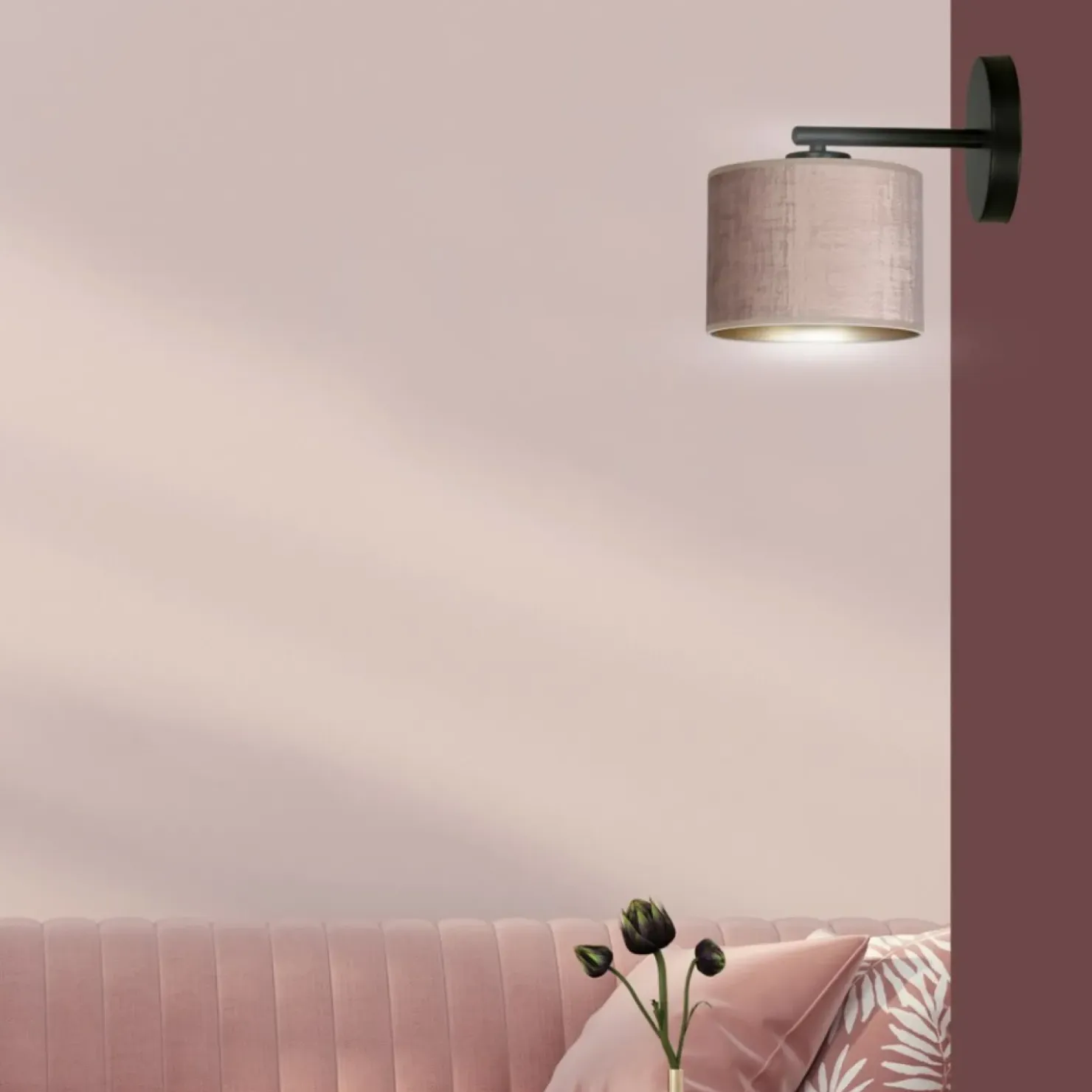 Prosta lampa ścienna z dwukolorowym abażurem 1053/K1 HILDE | Kaja*Sklep Kaja Outlet