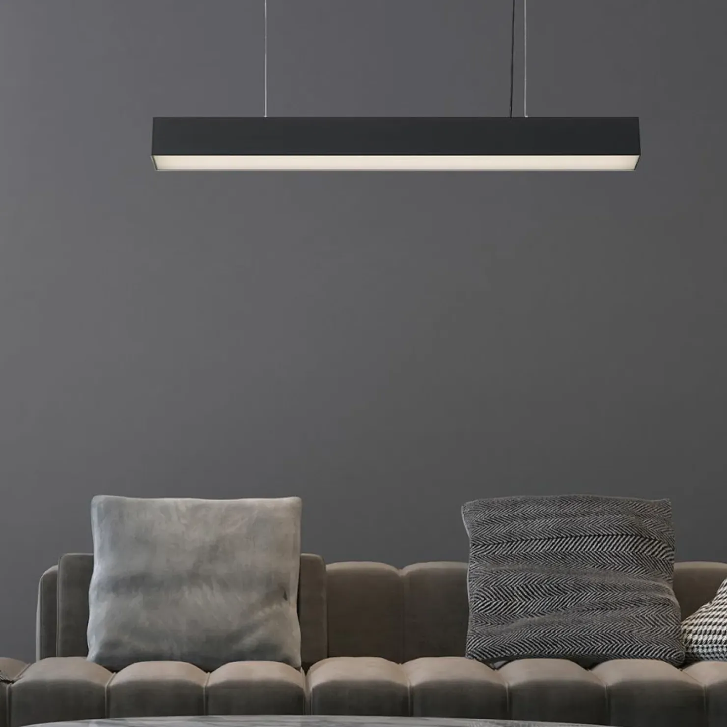 Hot Sklep Kaja Prosta lampa LED nad stół 80cm LP-1401/1P M BK SMART LUCI M | Kaja
