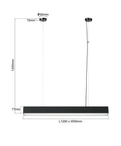 Hot Sklep Kaja Prosta lampa LED nad stół 80cm LP-1401/1P M BK SMART LUCI M | Kaja