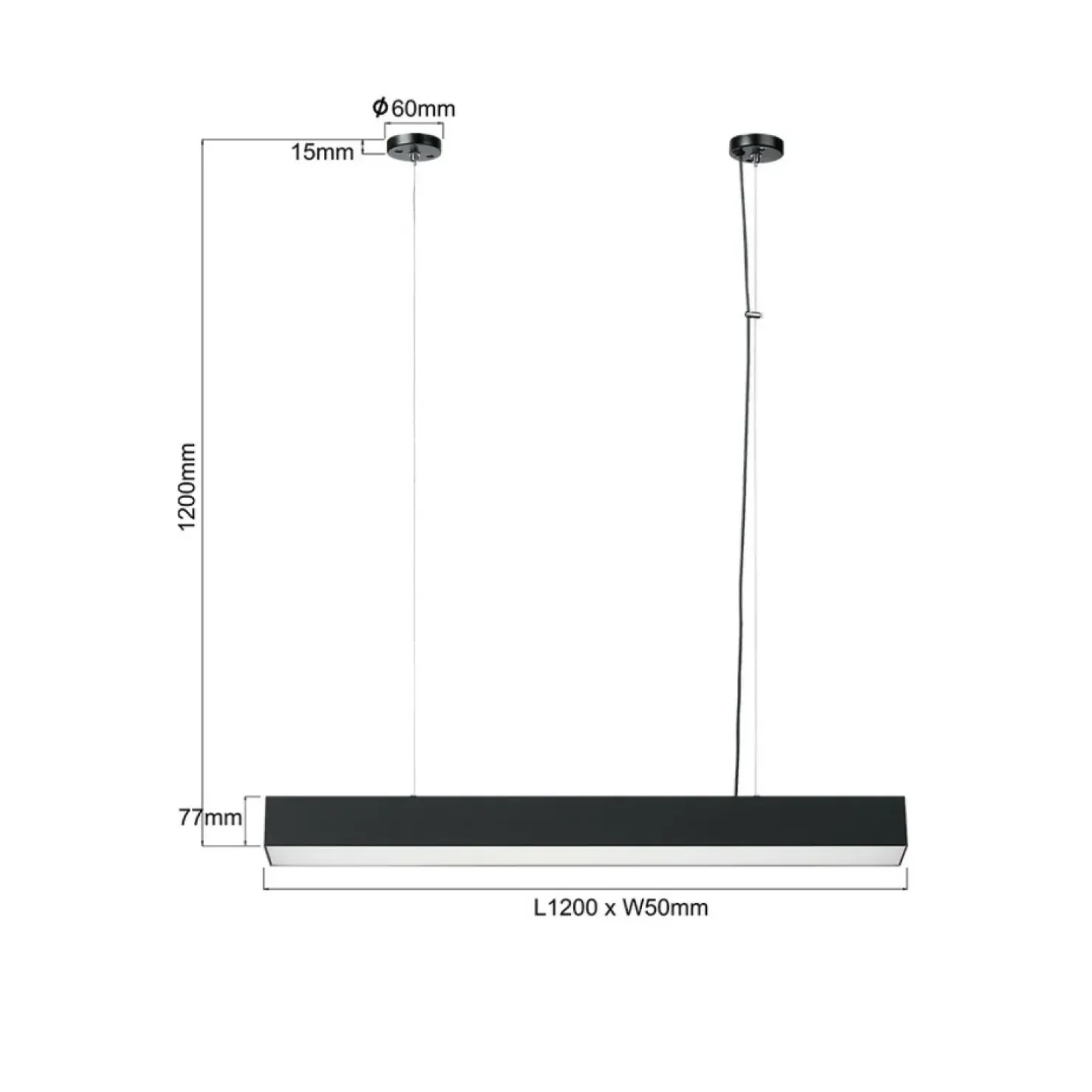 Hot Sklep Kaja Prosta lampa LED nad stół 80cm LP-1401/1P M BK SMART LUCI M | Kaja