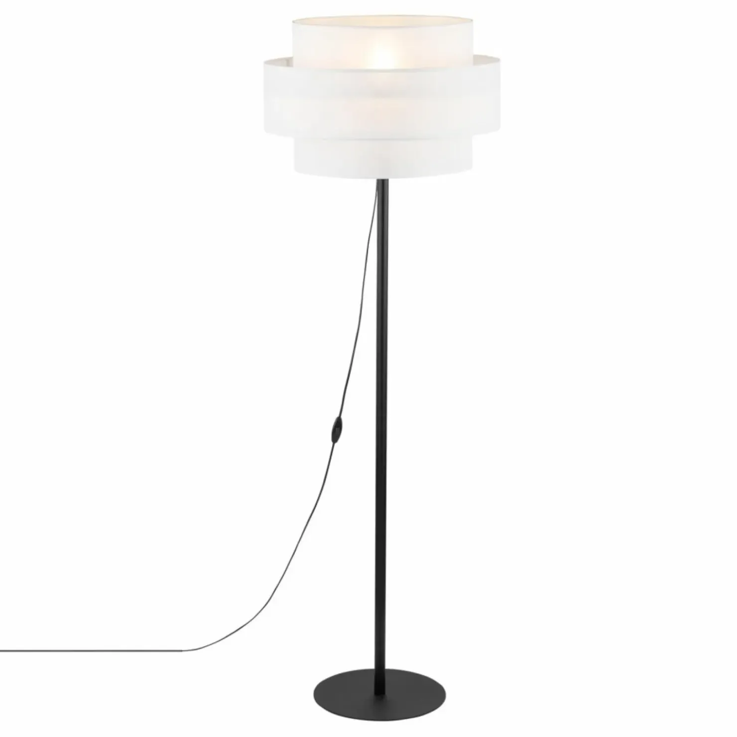 Prosta lampa podłogowa, podwójny abażur TK 5894 CALISTO WHITE | Kaja*Sklep Kaja Best Sale