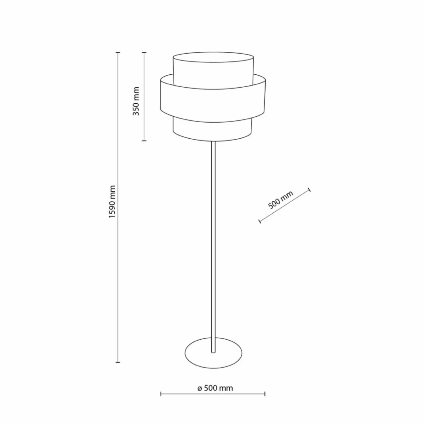 Prosta lampa podłogowa, podwójny abażur TK 5894 CALISTO WHITE | Kaja*Sklep Kaja Best Sale