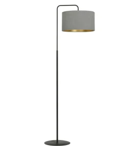 Prosta lampa podłogowa z szarym abażurem 1050/LP1 HILDE | Kaja*Sklep Kaja Store