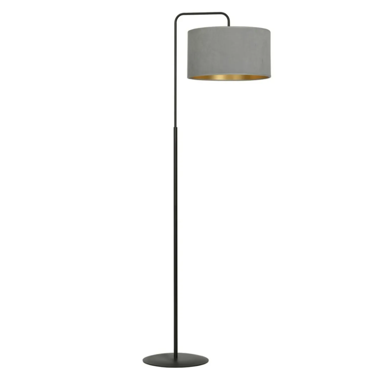 Prosta lampa podłogowa z szarym abażurem 1050/LP1 HILDE | Kaja*Sklep Kaja Store