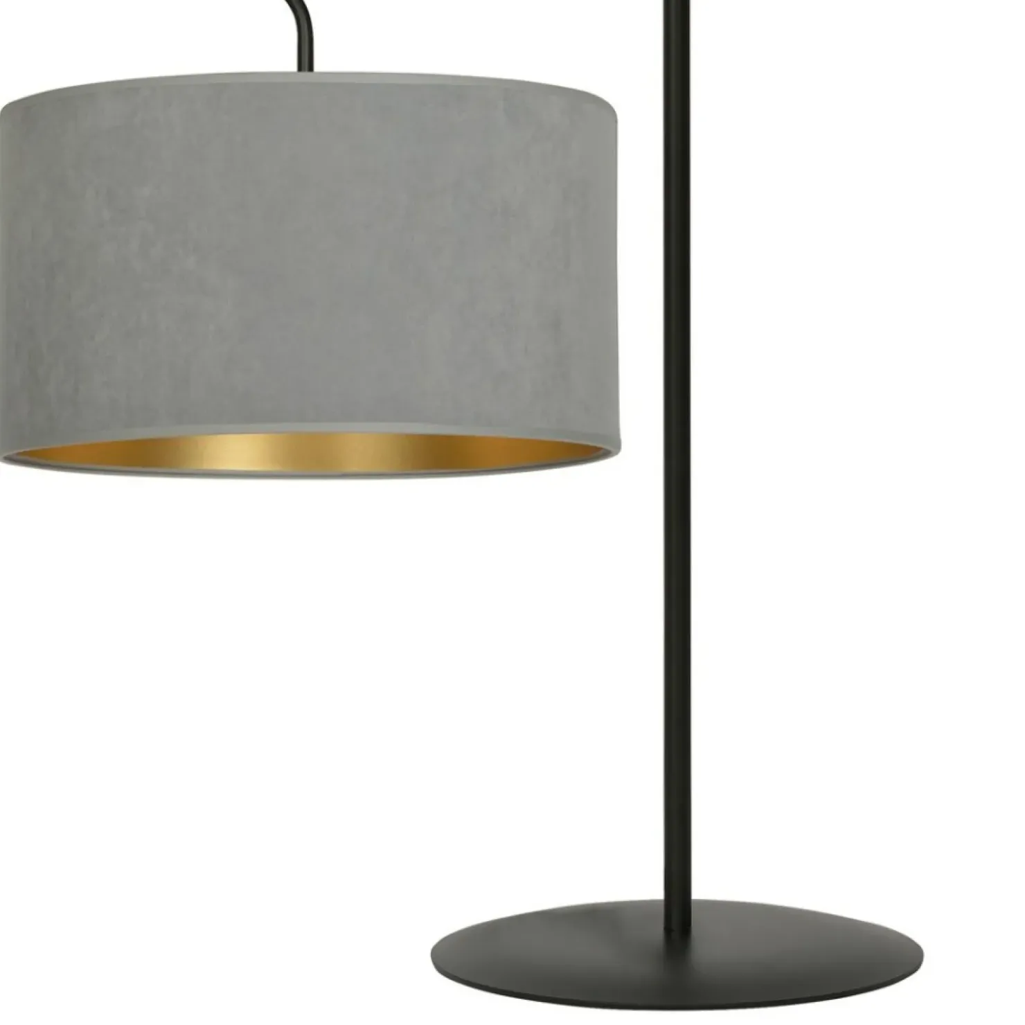 Prosta lampa podłogowa z szarym abażurem 1050/LP1 HILDE | Kaja*Sklep Kaja Store