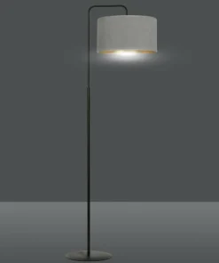 Prosta lampa podłogowa z szarym abażurem 1050/LP1 HILDE | Kaja*Sklep Kaja Store