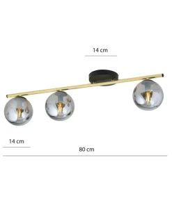 Shop Sklep Kaja Prosta lampa sufitowa z grafitowymi kloszami 1250/3 z serii MONZA