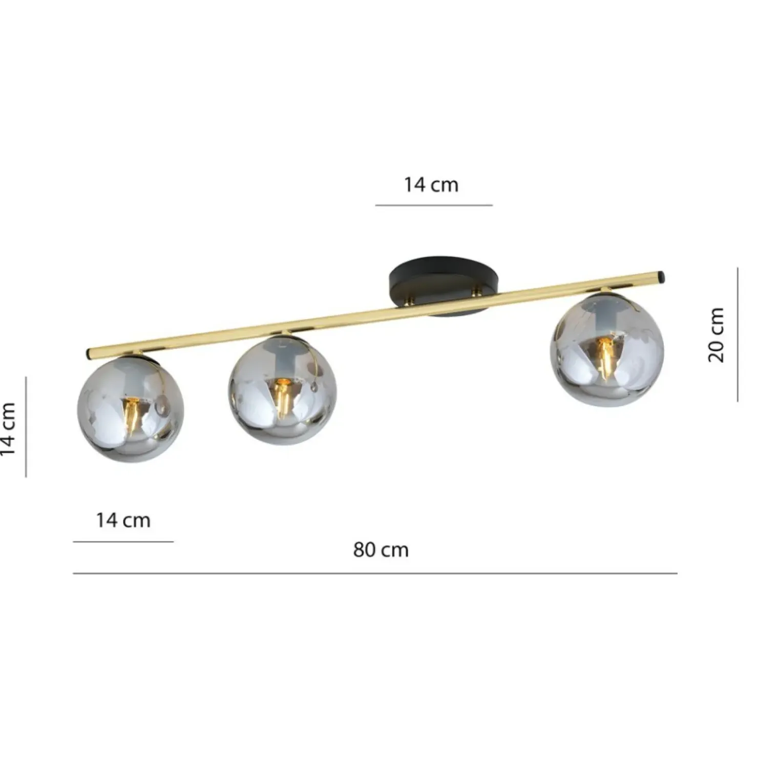 Shop Sklep Kaja Prosta lampa sufitowa z grafitowymi kloszami 1250/3 z serii MONZA
