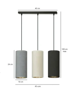 Sale Sklep Kaja Prosta lampa wisząca z kolorowymi abażurami 1068/3 BENTE | Kaja