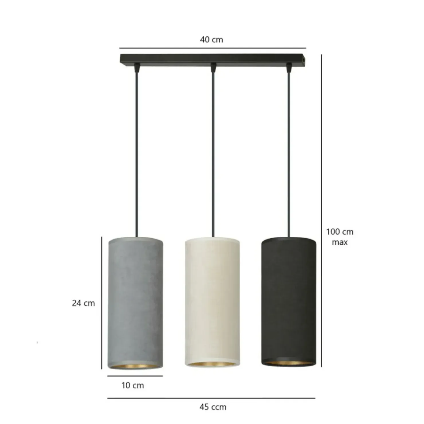 Sale Sklep Kaja Prosta lampa wisząca z kolorowymi abażurami 1068/3 BENTE | Kaja