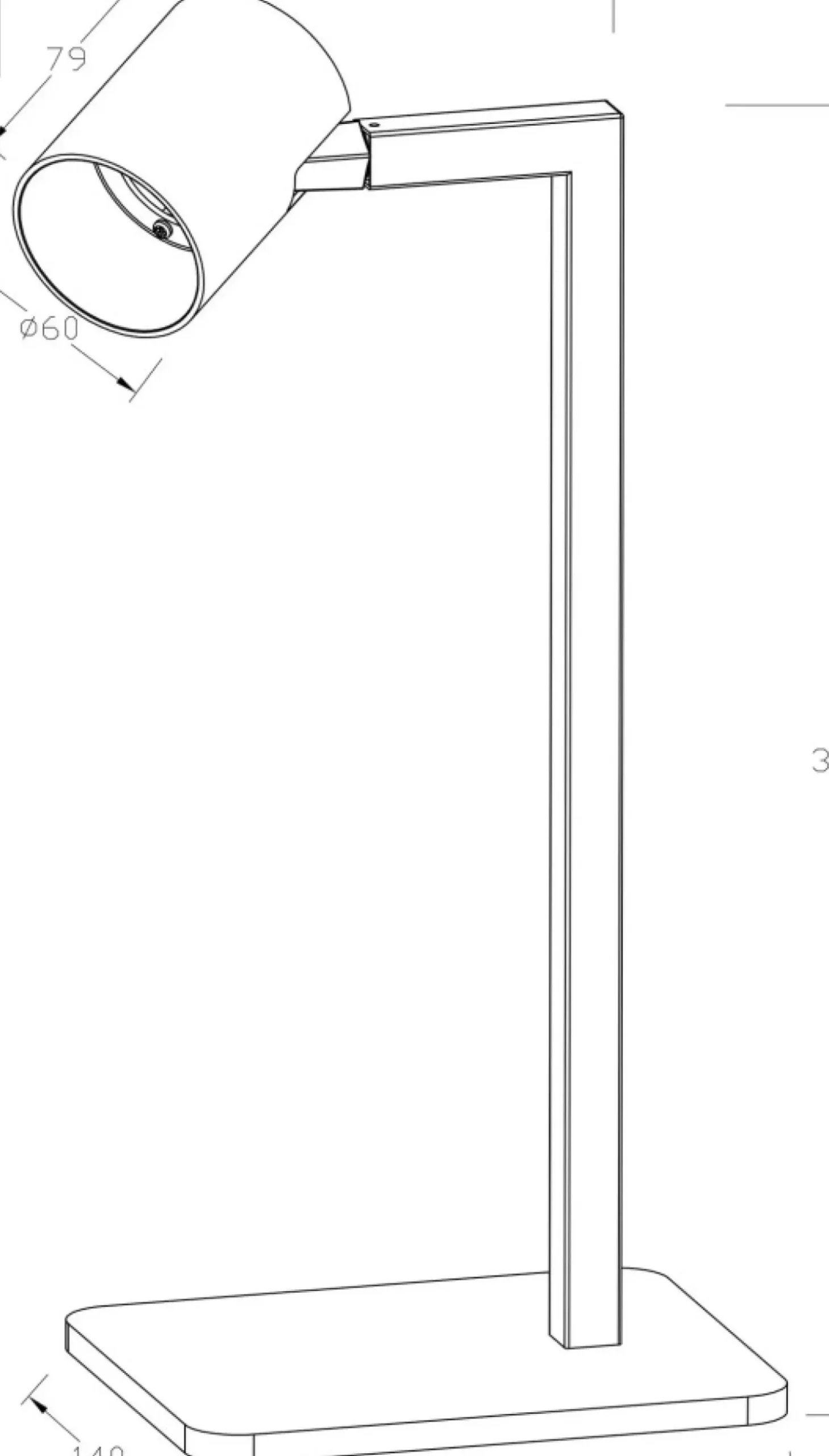 Prosta lampka biurkowa w stylu industrialnym LP-731/1T BK z serii SNOW*Sklep Kaja Best