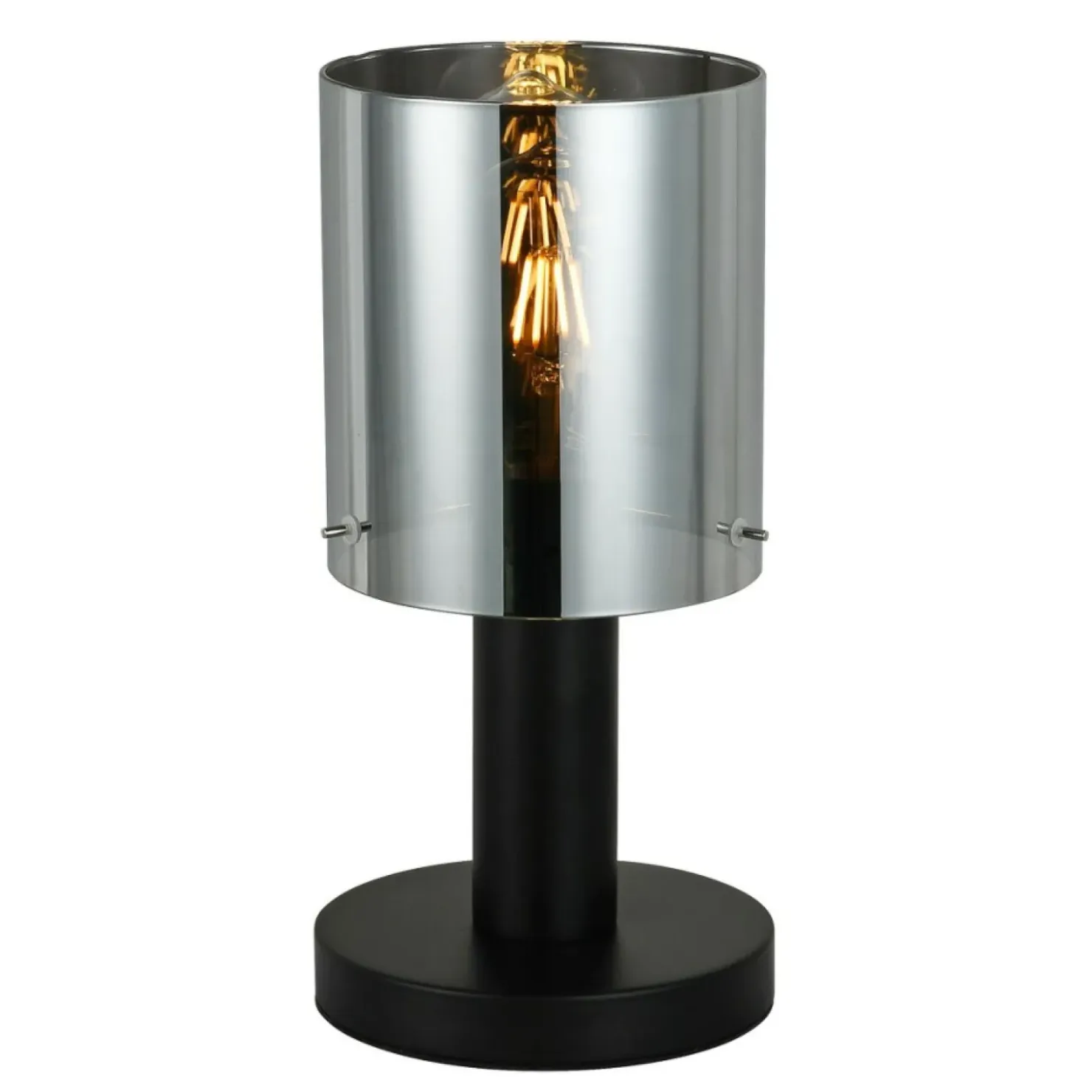 Prosta lampka z dymionym kloszem TB-5581-1-BK+SG SARDO | Kaja*Sklep Kaja Discount