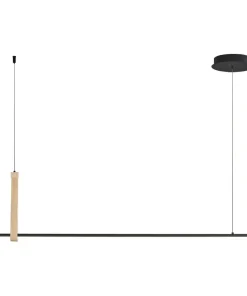 Best Sale Sklep Kaja Prosta, ledowa lampa nad stół, dodatek drewna 22806M-WOOD CLAUD | Kaja