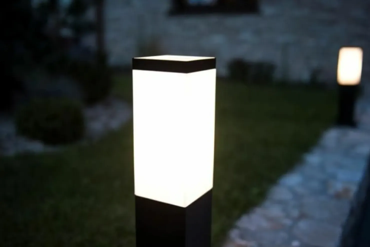 Prostokątna lampa stojąca ogrodowa SS802-450 BL z serii INOX KWADRAT | Kaja Oświ*Sklep Kaja Hot