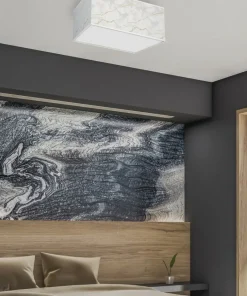 Prostokątna lampa sufitowa, zdobiony abażur MLP7304 z serii SENSO | Kaja Oświetl*Sklep Kaja New