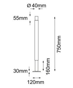 Prosty słupek ogrodowy, tuba na świetlówkę 75cm ANT 9903 NATSU | Kaja*Sklep Kaja Cheap