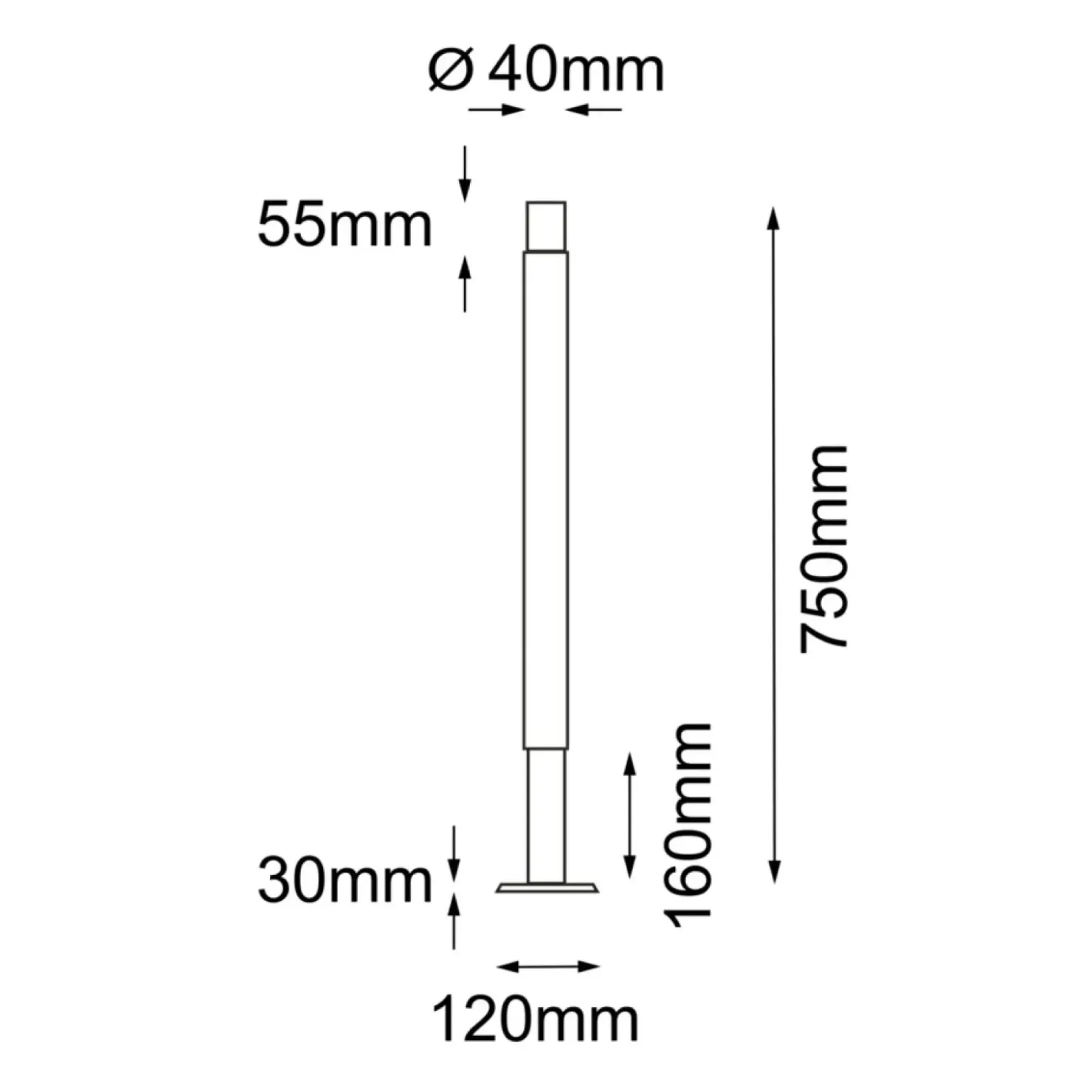 Prosty słupek ogrodowy, tuba na świetlówkę 75cm ANT 9903 NATSU | Kaja*Sklep Kaja Cheap