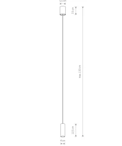 Clearance Sklep Kaja Punktowa lampa wisząca, smukła tuba 12,5cm 10766 FOURTY | Kaja