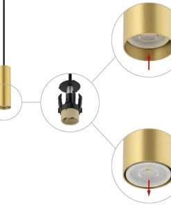 Clearance Sklep Kaja Punktowa lampa wisząca, smukła tuba 12,5cm 10766 FOURTY | Kaja