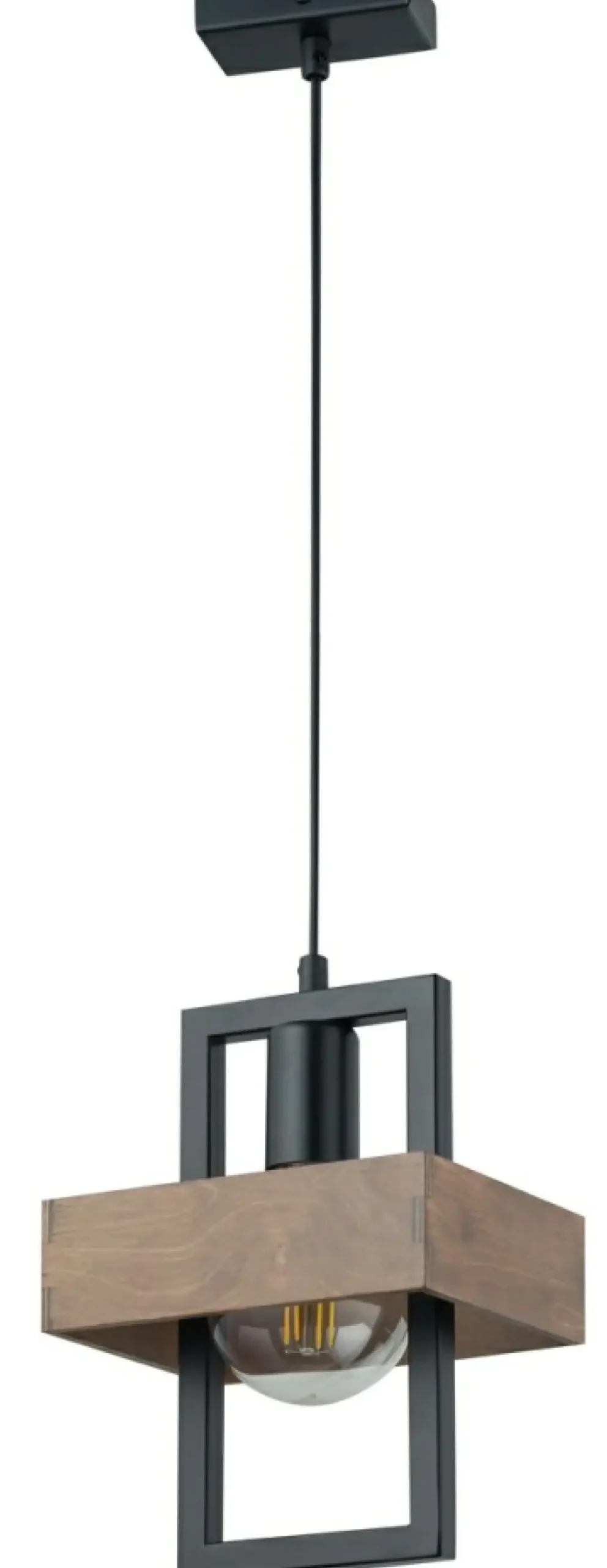 Outlet Sklep Kaja Punktowa lampa wisząca z dodatkiem drewna SIG 32215 z serii ROBIN
