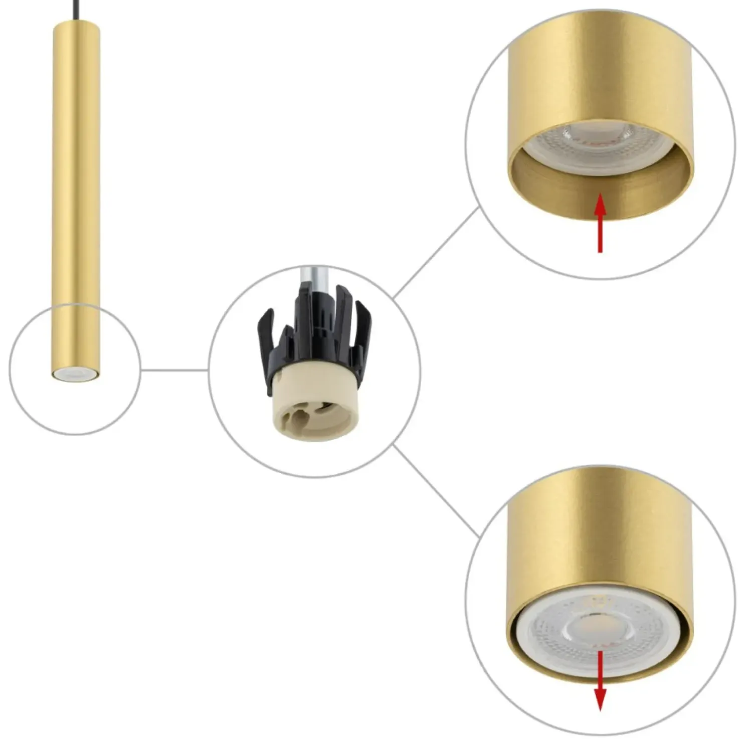 Cheap Sklep Kaja Punktowy, regulowany zwis, tuba 30cm 10772 FOURTY | Kaja Oświetlenie mosiądz