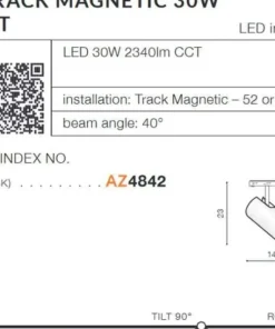 Reflektor do szyny 30W CCT SMART AZ4842 MAKITA ALFA MAGNETIC 48V*Sklep Kaja Best Sale