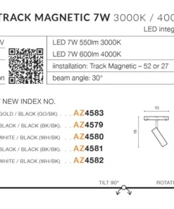 Reflektor LED do szyny magnetycznej 1-fazowej AZ4579 NIKO | Kaja*Sklep Kaja Hot